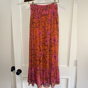 Floral Orange and Pink Skirt